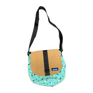 Kavu Shoulder Crossbody Bag Black Strap Abstract